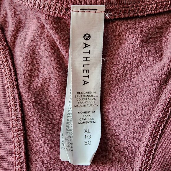 Athleta Womens XL Top Momentum Tank Top Fitted Mauve Activewear Workout - Picture 6 of 9